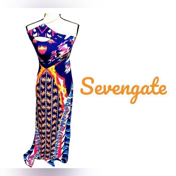 SEVENGATE Maxi Dress Multi Color Womens Size Medium - Picture 1 of 6